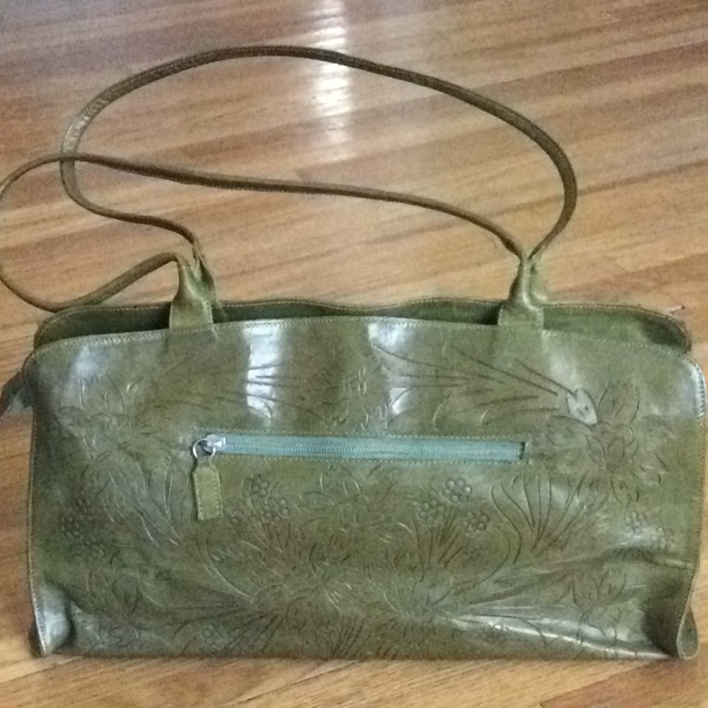 Hand tooled leather bag.